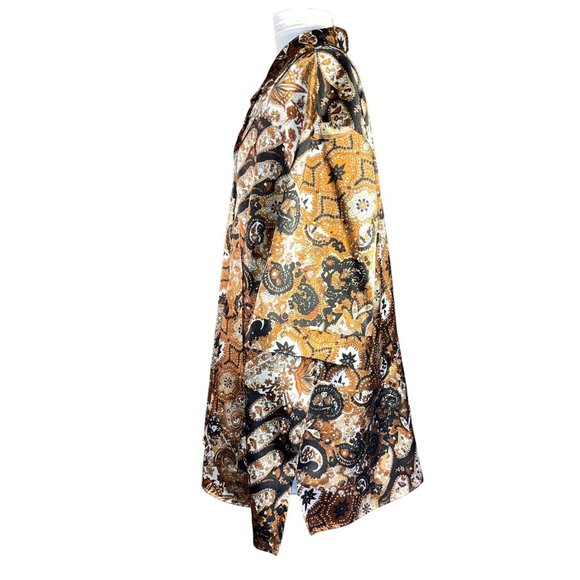 Cato Vintage Button Down Brown Paisley Design Shirt Women Size 26 - Picture 3 of 8